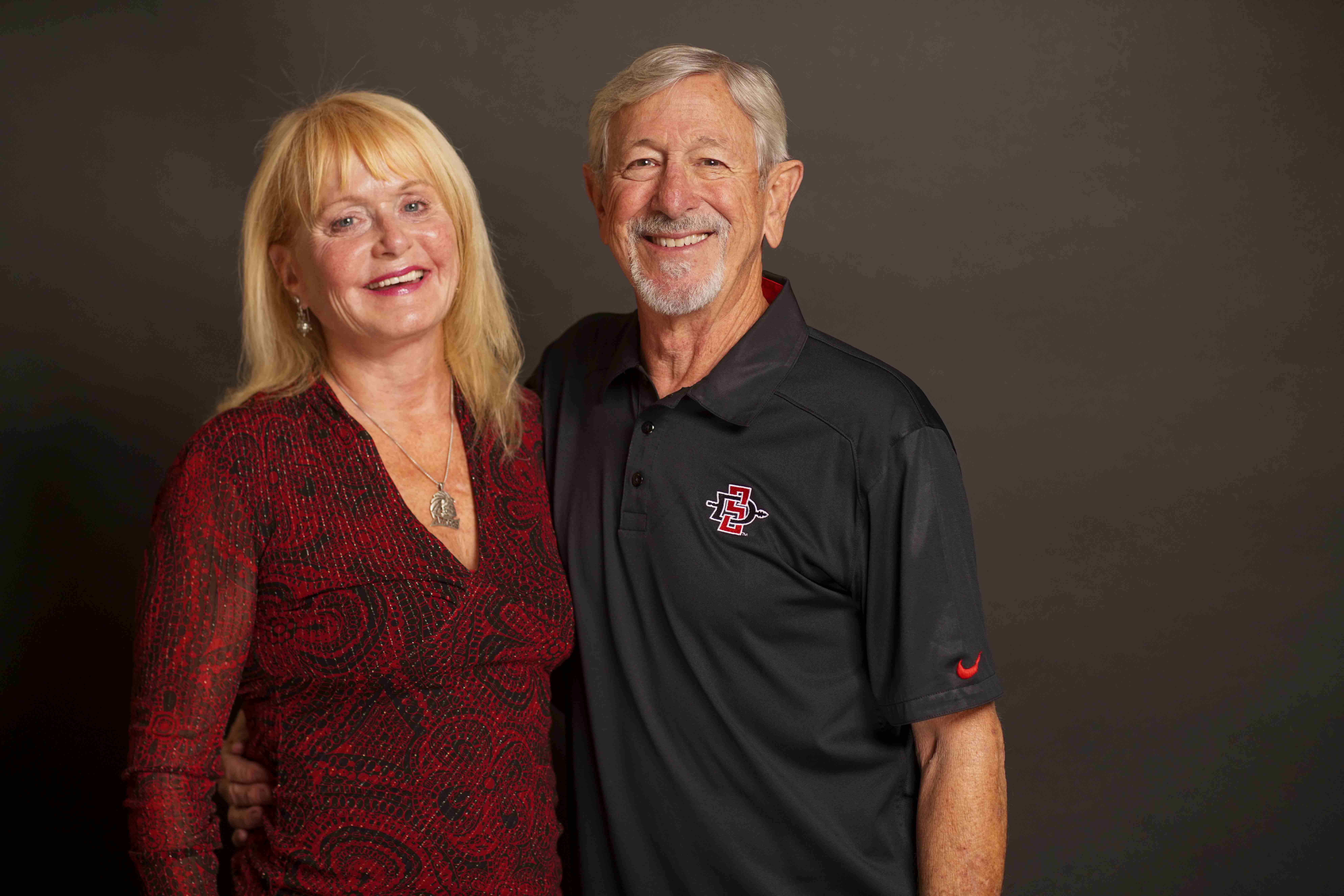 man and woman standing together